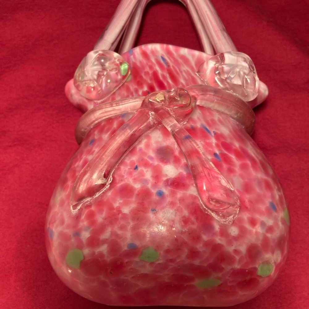 Murano style handmade handbag vase